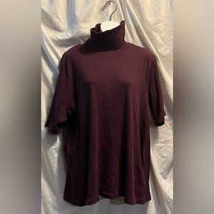 Woman Within mock turtleneck short sleeves bordeaux color size 1 XL